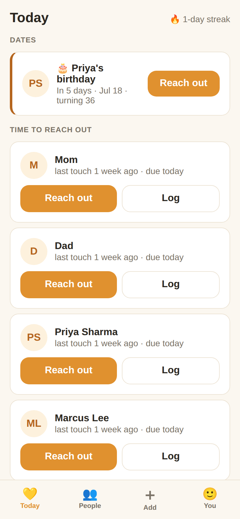 One screen that answers: who should I reach out to?